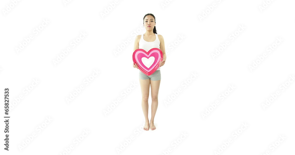 sport girl isolated on white worried with love sport girl isolated on white worried with love