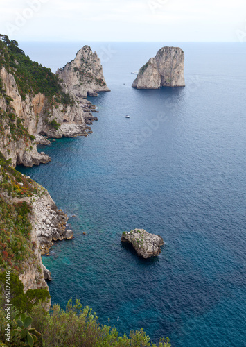 Faraglioni, famous giant rocks, Capri island