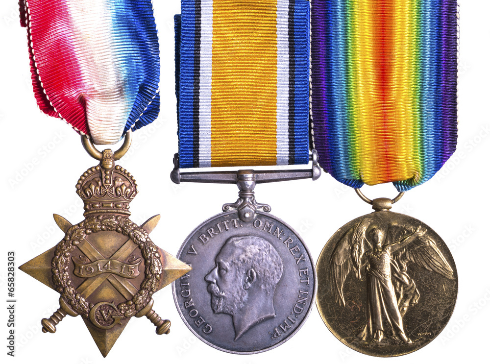 Fototapeta premium World War I medal group known as Pip Squeak and Wilfred