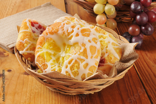 Basket of danish pastries photo