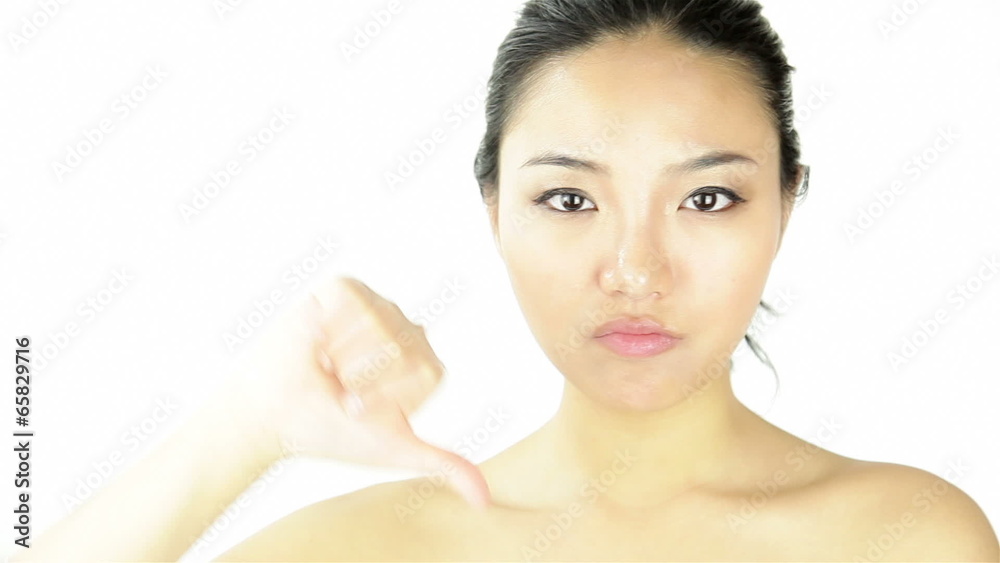 Attractive asian woman on white Attractive asian woman on white