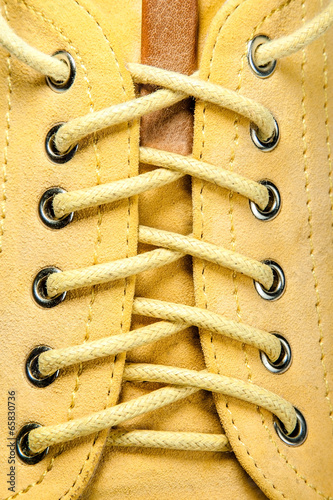 yellow shoelace