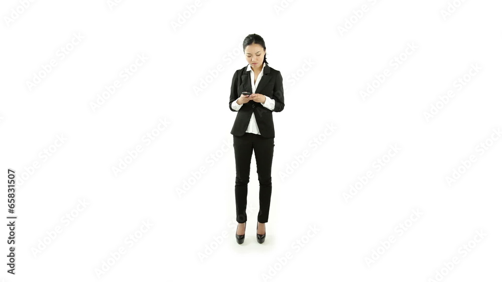 Attractive asian woman on white Attractive asian woman on white