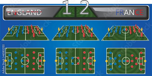 Vector soccer field with strategy formation