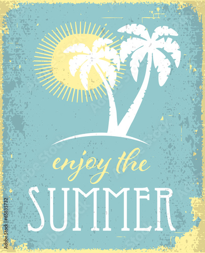 Vintage retro summer poster. Holiday and travel concept