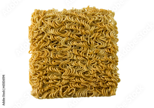 asian ramen block of Instant  isolated on white background. photo