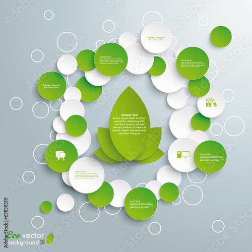 Green Leaves Infographic Circles