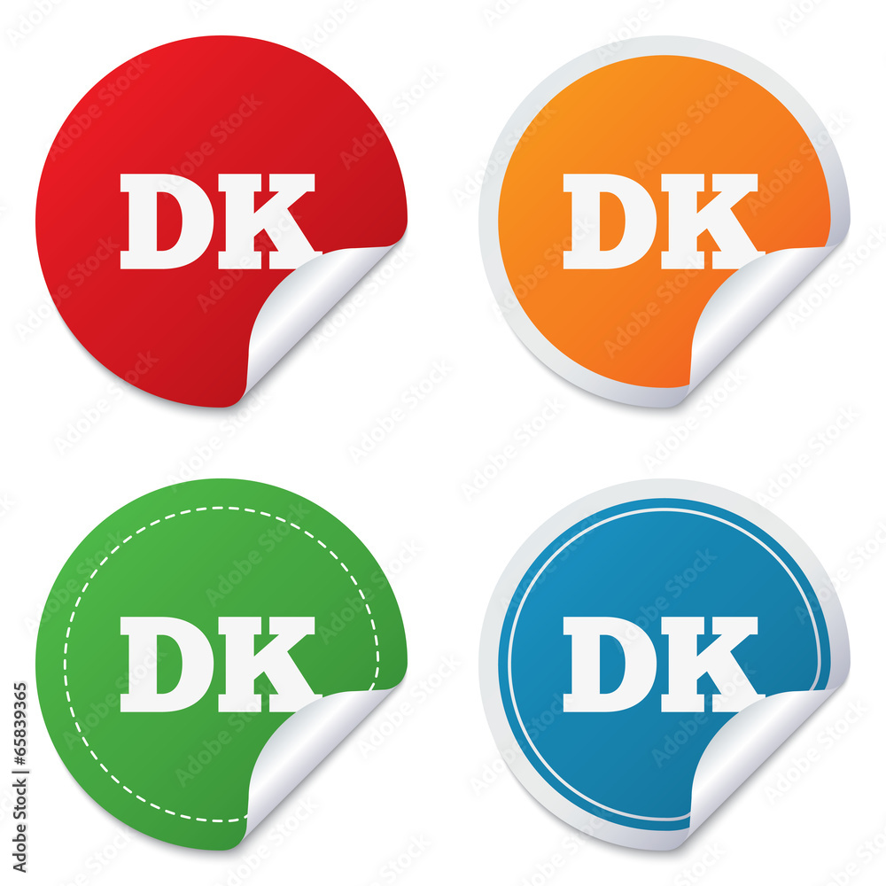 Denmark language sign icon. DK translation. Denmark language sign icon. DK translation.