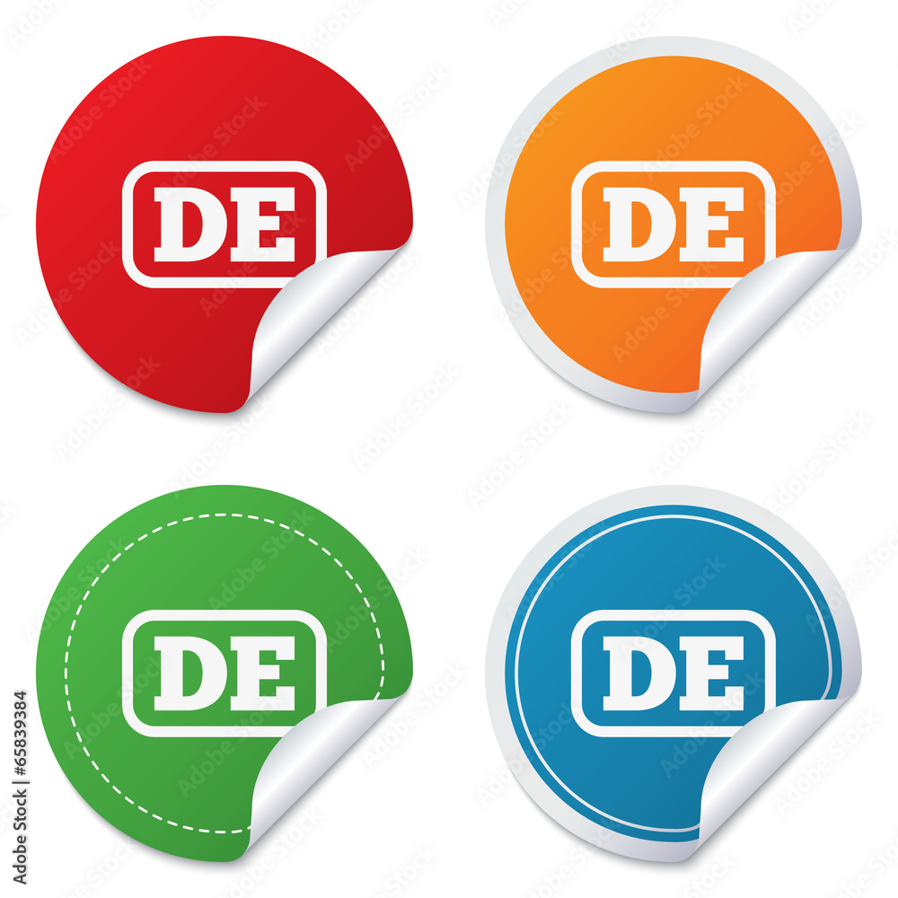 German language sign icon. DE Deutschland. German language sign icon. DE Deutschland.