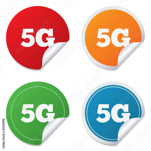 5G sign. Mobile telecommunications technology.