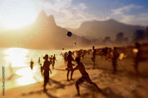 Rio Brazil Beach Football Brazilians Playing Altinho