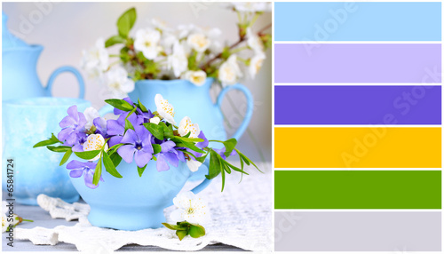 Photos Spring flowers in cups