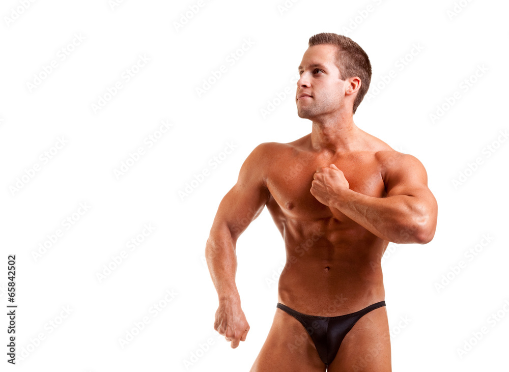 bodybuilder in artistic pose