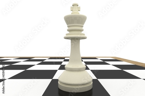 White king on chess board