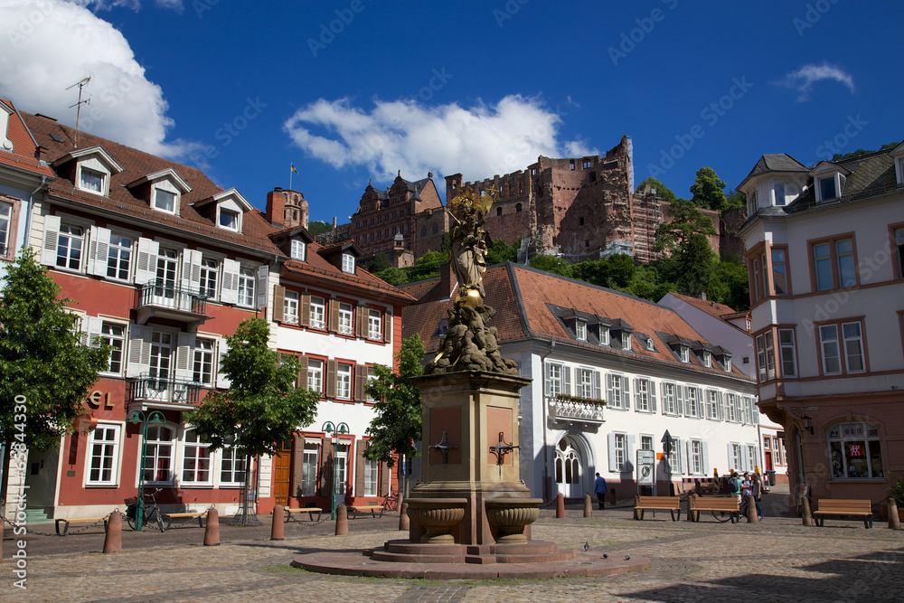 Heidelberg Kornmarkt und Schloss