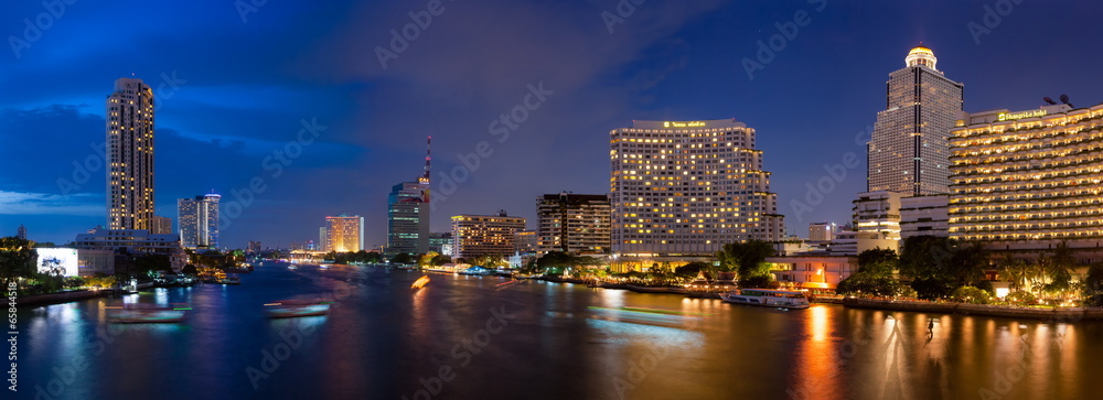 panorama bangkok city at night.