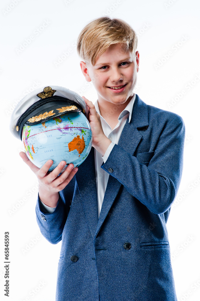 boy with globe boy with globe