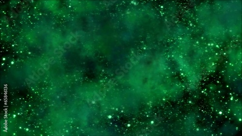 Space Travel through Star Field/Nebula - Loop Green