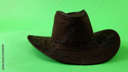 cowboy hat turning on green screen