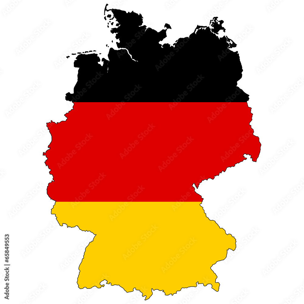Fototapeta premium Vector map with the flag inside - Germany.