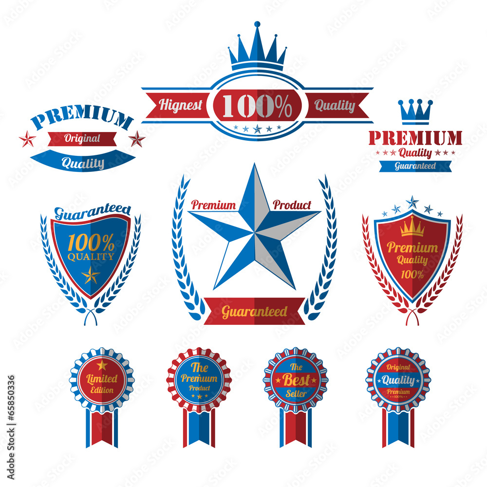 Naklejka premium Vintage premium quality labels set.