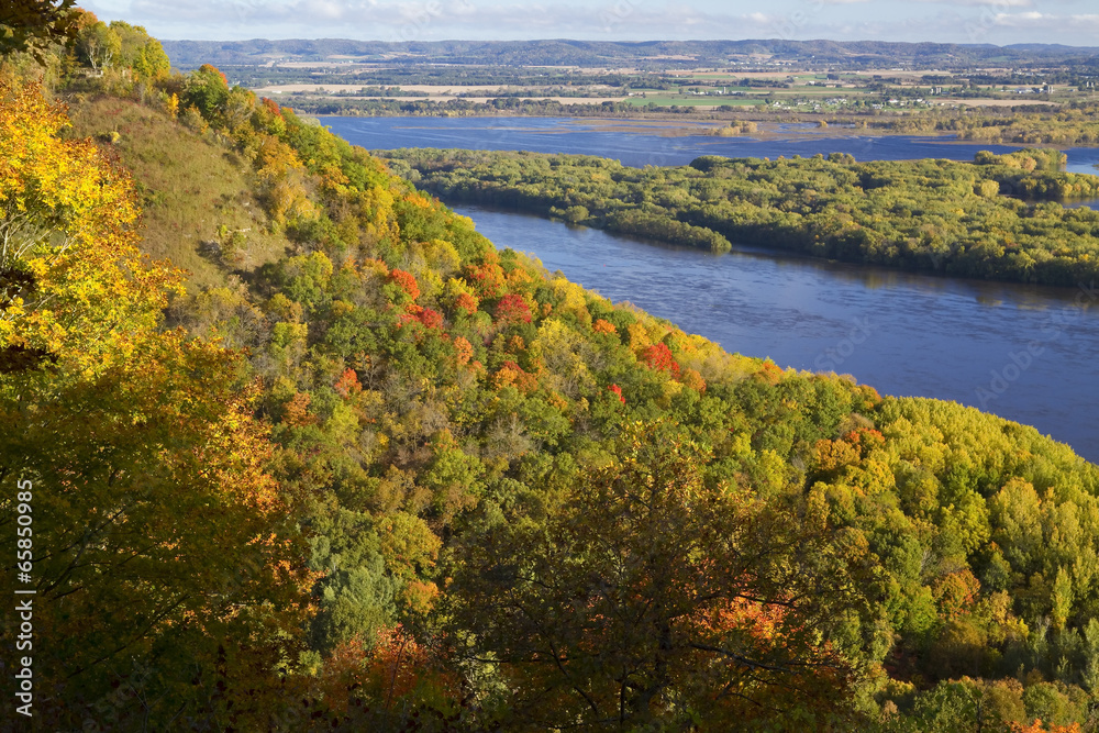 Autumn River Bluff Scenic Autumn River Bluff Scenic
