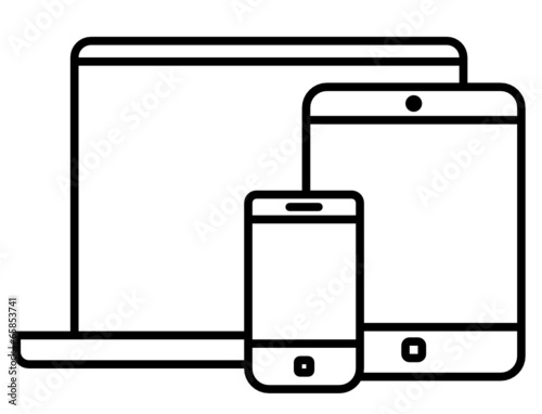 Phone, tablet and laptop vector icon