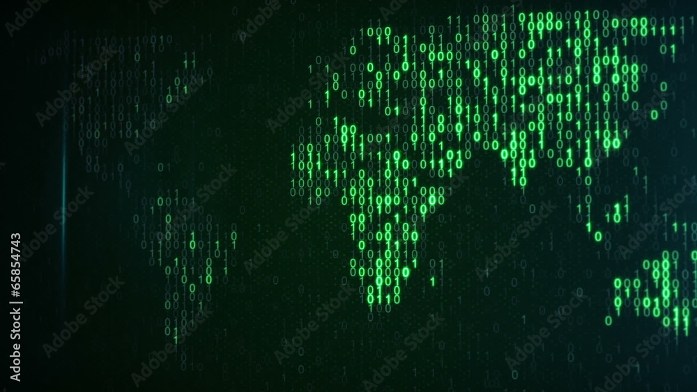 Scan green digital world loop background