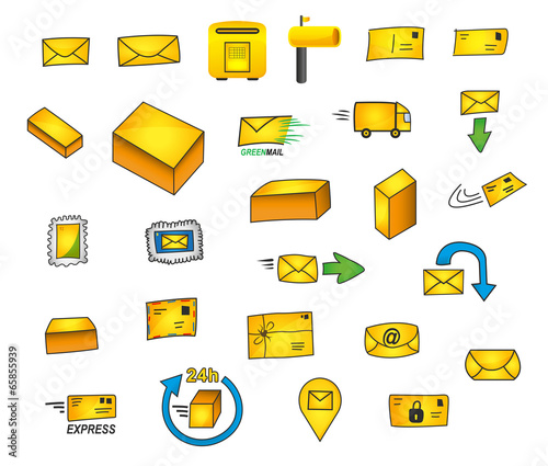 27 Post Icons - Handgemalte Vektor Grafiken