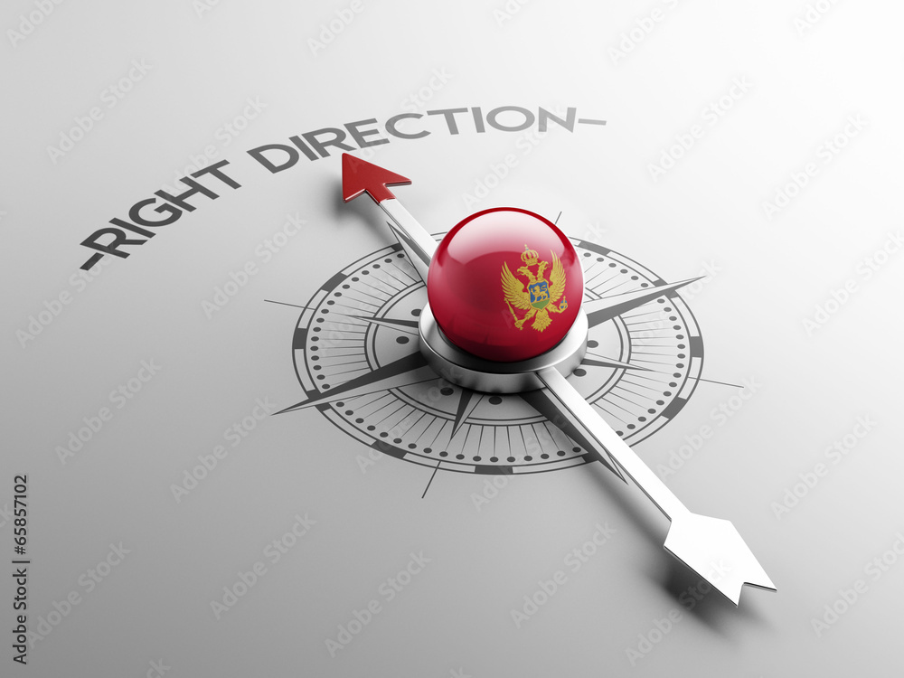 Montenegro. Right Direction Concept Montenegro. Right Direction Concept