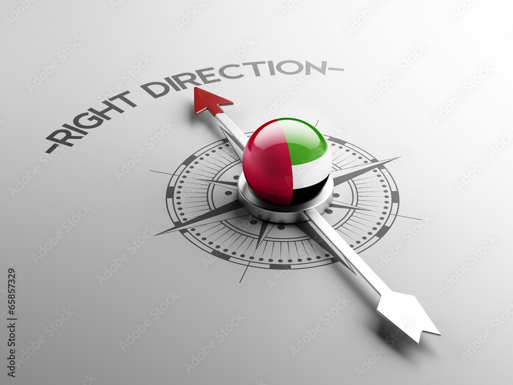 United Arab Emirates. Right Direction Concept United Arab Emirates. Right Direction Concept