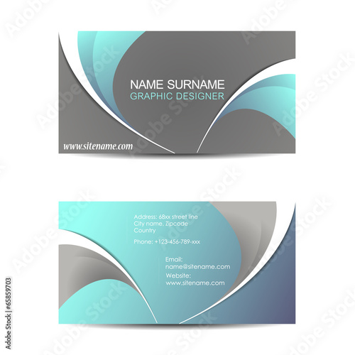 Business card template or visiting card