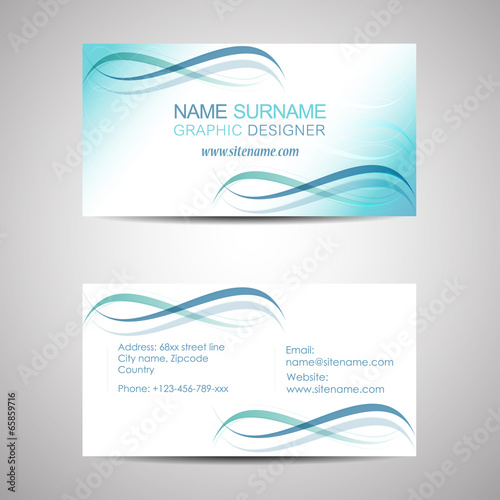 Business card template or visiting card