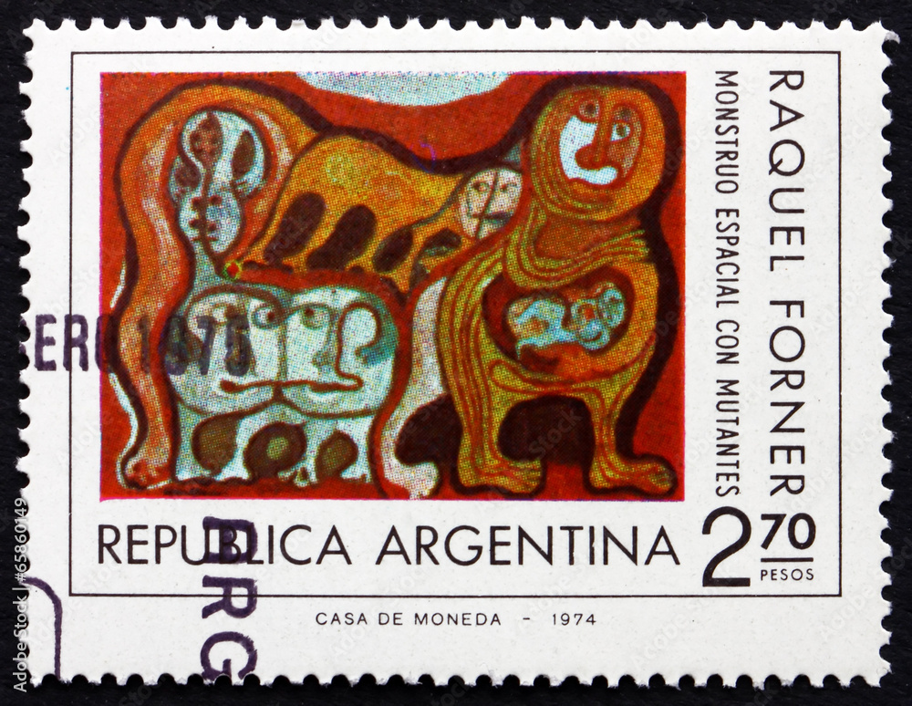 Postage stamp Argentina 1975 Space Monsters, by Raquel Forner