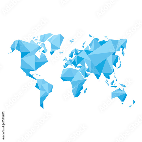 Abstract World Map - Vector illustration - Geometric Structure