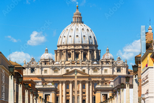 Tablou canvas St Peter's Basilica in Vatican City, famous cathedral of Rome, Italy