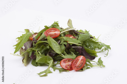 Salad isolated on white.