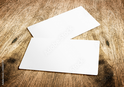 Business card template on wooden board table,template for brandi