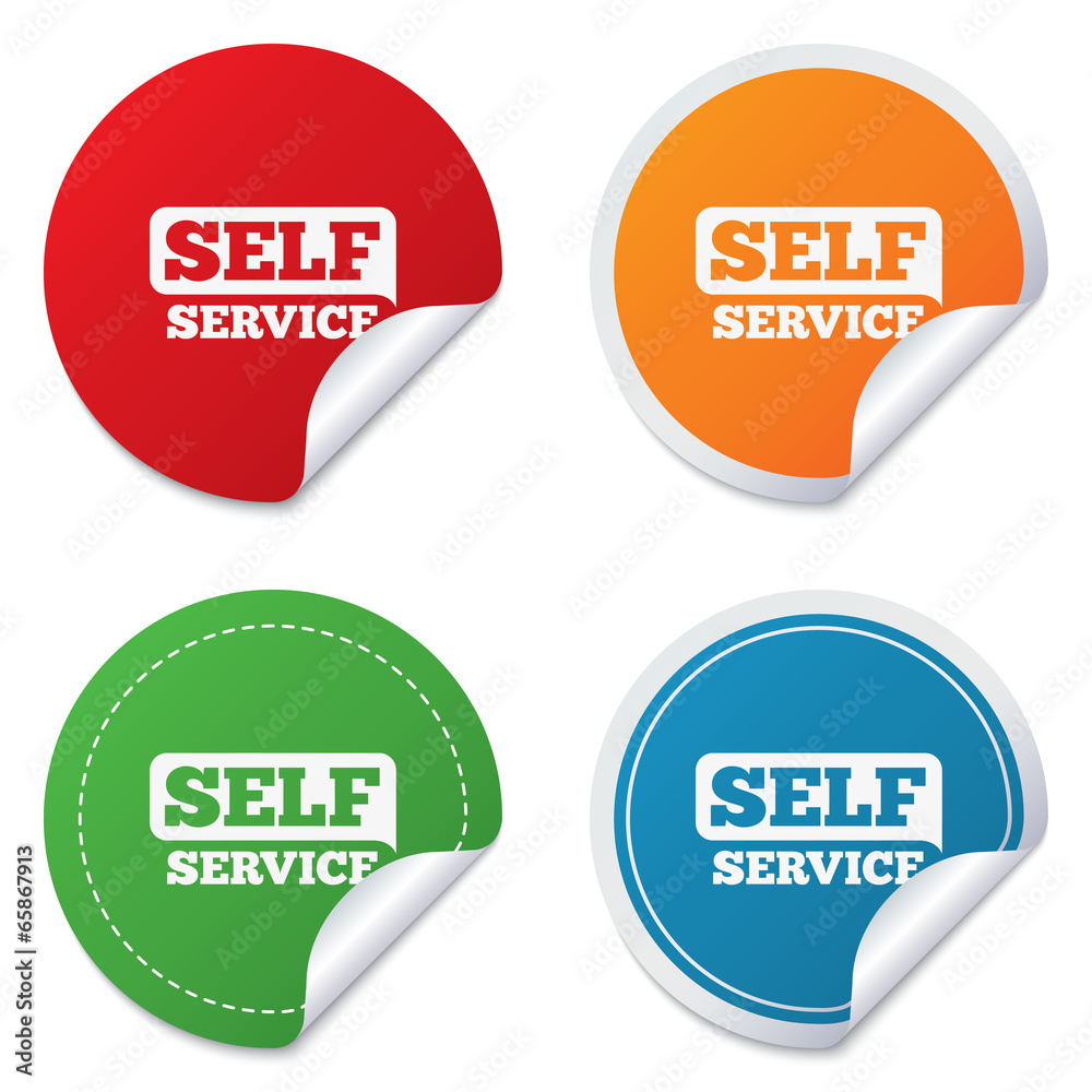 Self service sign icon. Maintenance button. Self service sign icon. Maintenance button.