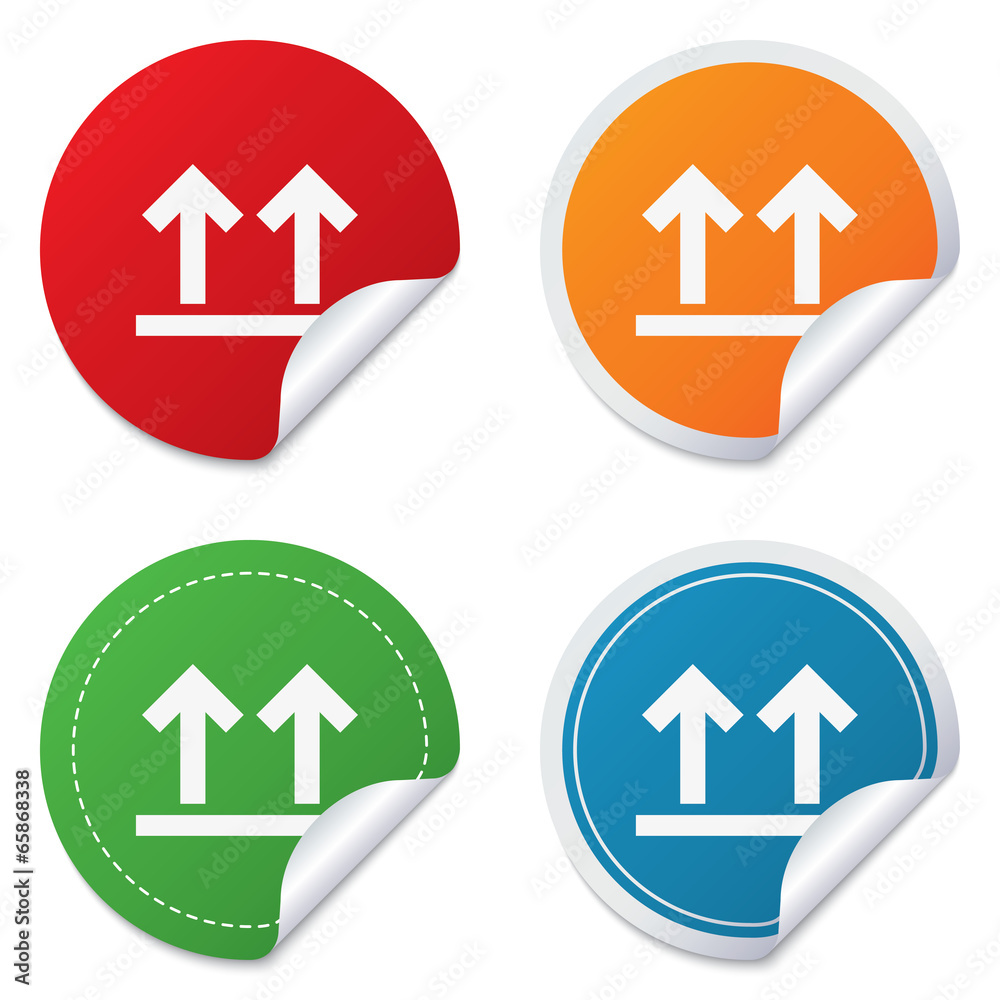 This side up sign icon. Fragile package symbol. This side up sign icon. Fragile package symbol.