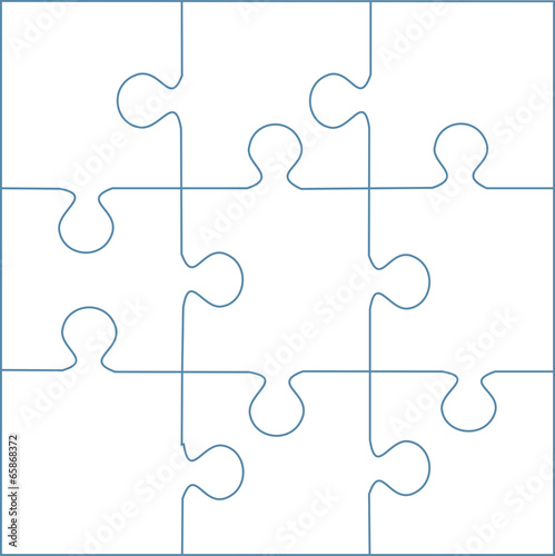Puzzle template 9 pieces vector