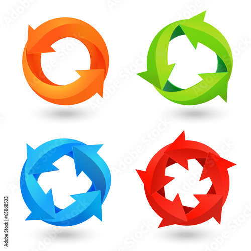 Obraz na plátne Circle Arrow Icons Set