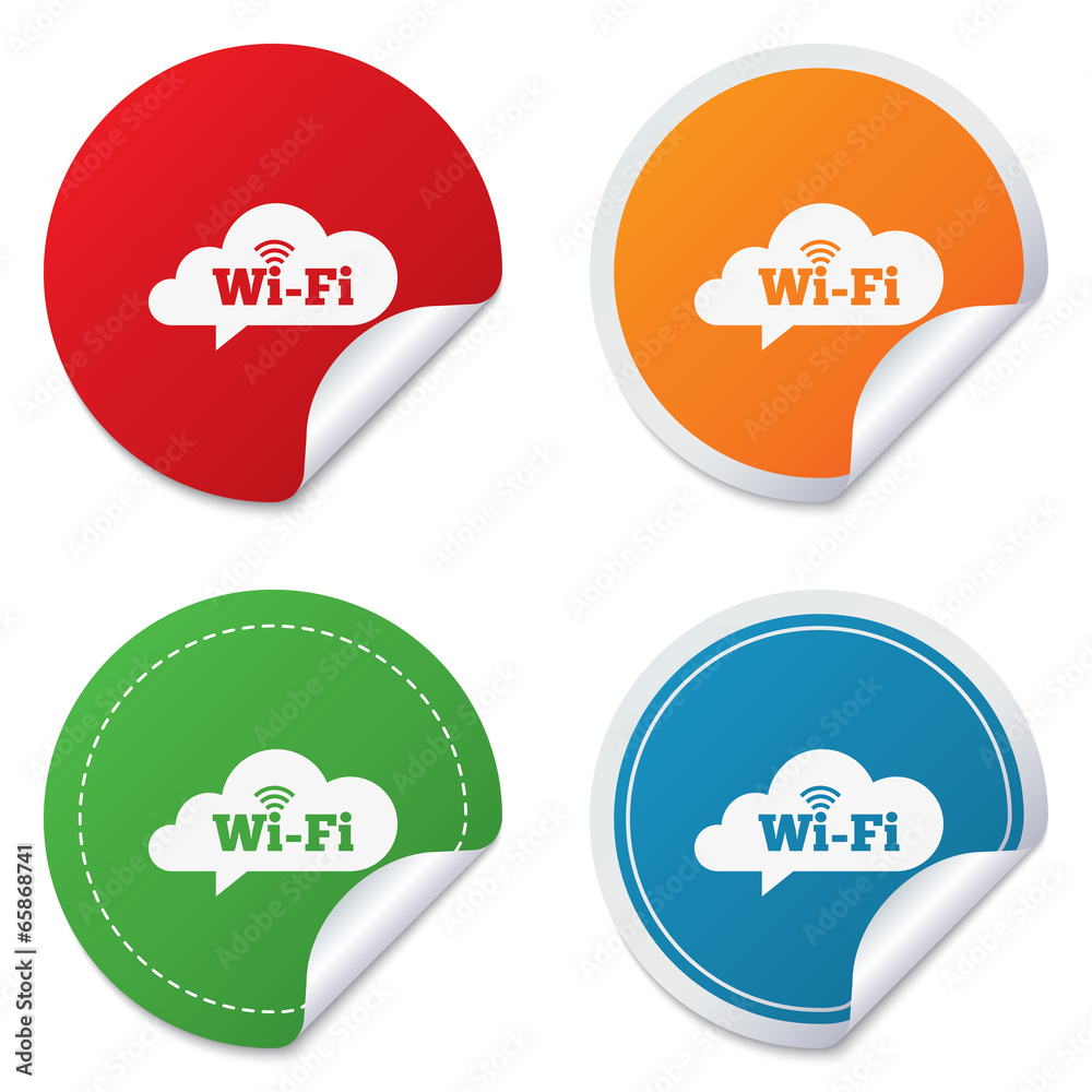 Obraz premium Free wifi sign. Wifi symbol. Wireless Network.