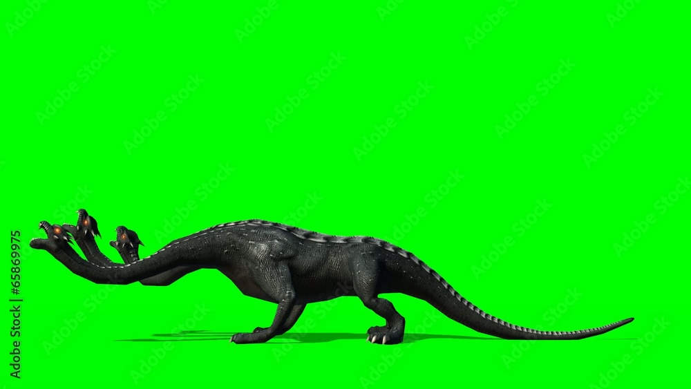 Hydra mystical water snake roars - green screen Hydra mystical water snake roars - green screen