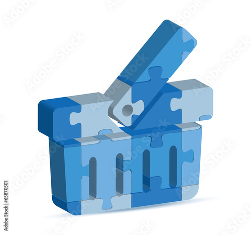 basket  icon in puzzle
