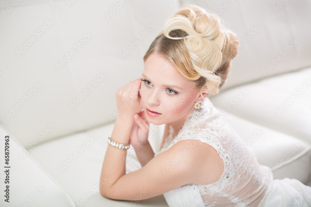 Gorgeous bride on her wedding day Gorgeous bride on her wedding day