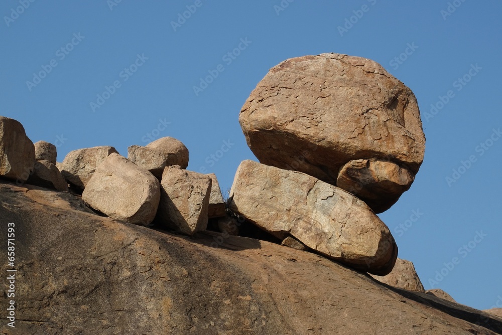 Beautiful granite boulder near Hampi, India