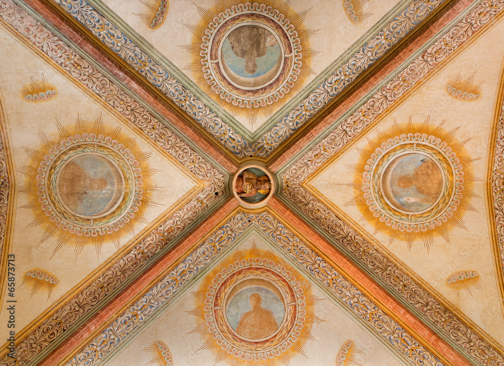 Bologna - Ceiling og nave in church San Girolamo della certosa.