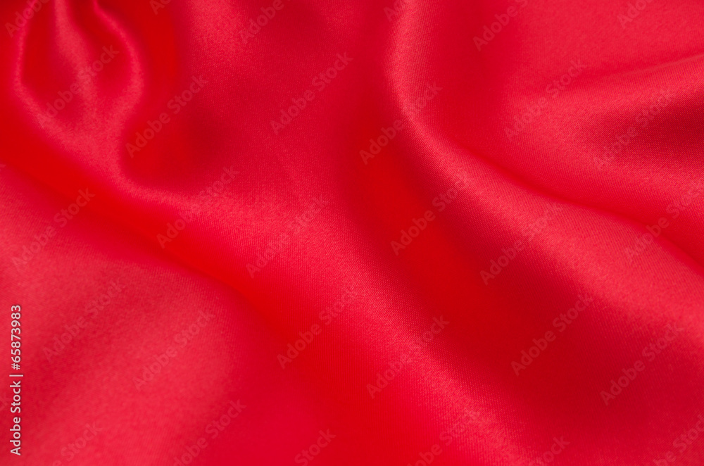 red satin or silk fabric as background