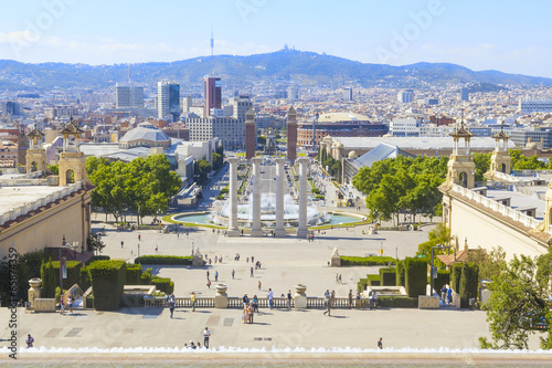 magic fountain in plaza espana photo